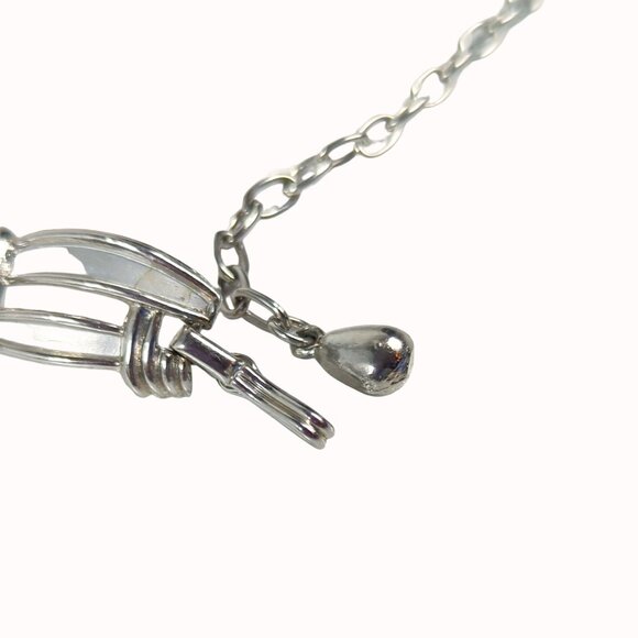 Vintage Silver-Tone Link Choker Necklace With Adjustable Chain - Picture 4 of 5